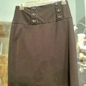Elegant Black Button-Detail Skirt